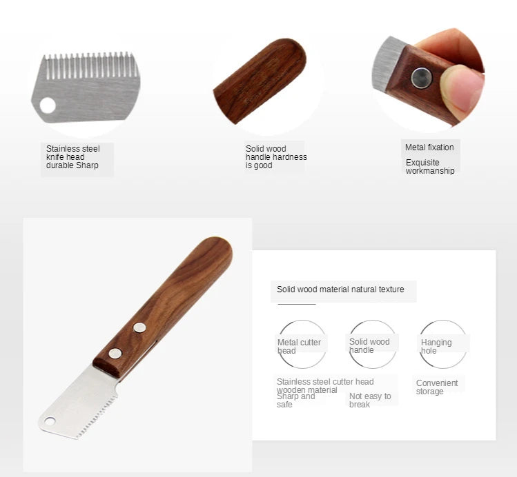 Wooden Handle Grooming Dog Comb