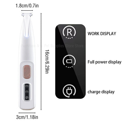 Waterproof WoofPaw Trimmer with LED Light & 18mm Wide Blade