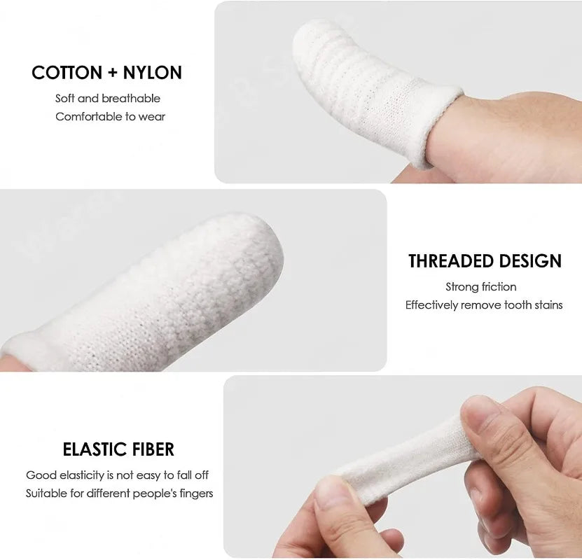 Non-slip finger wipe  glove for tooth cleaning