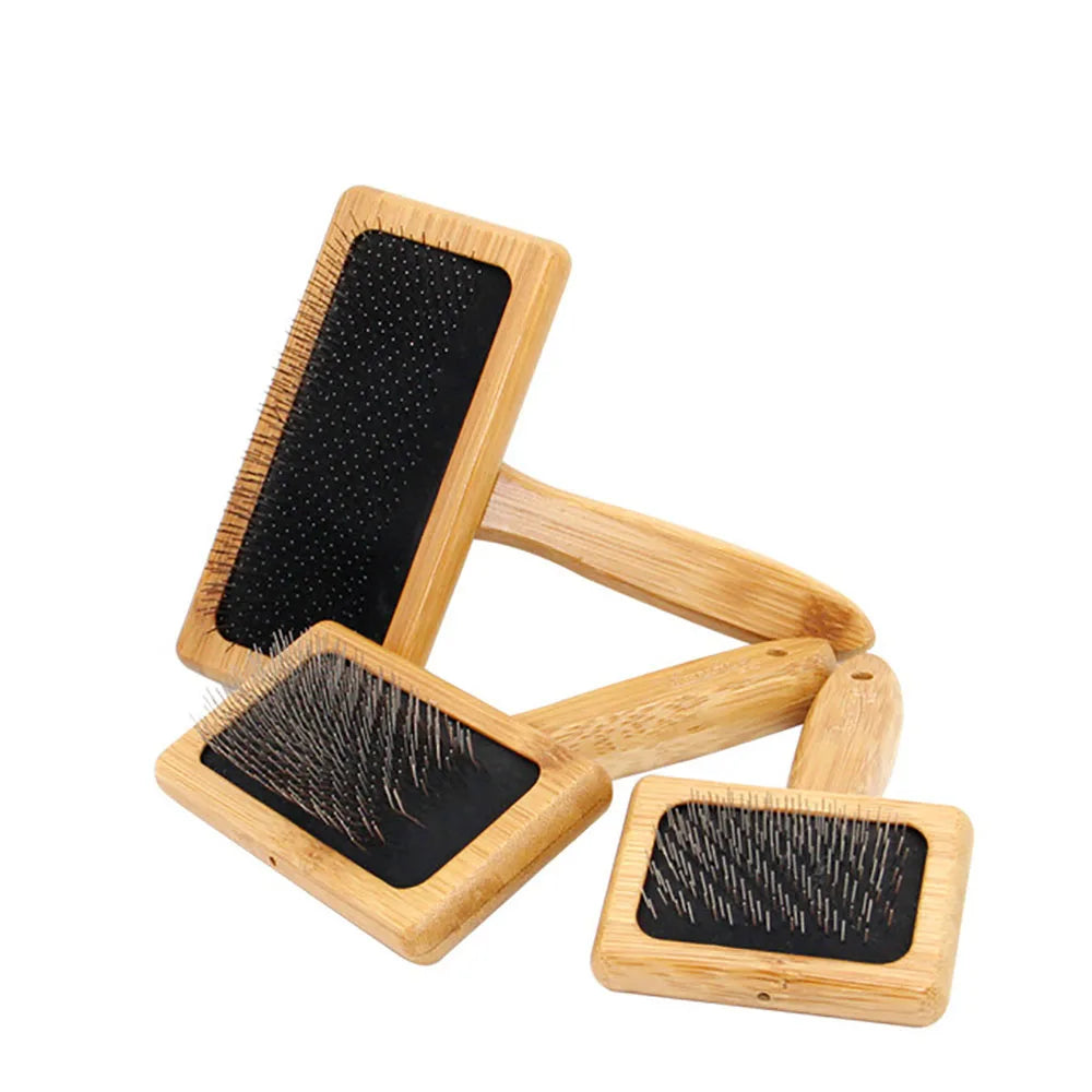 Bamboo Handle Dog Hair Brush Comb